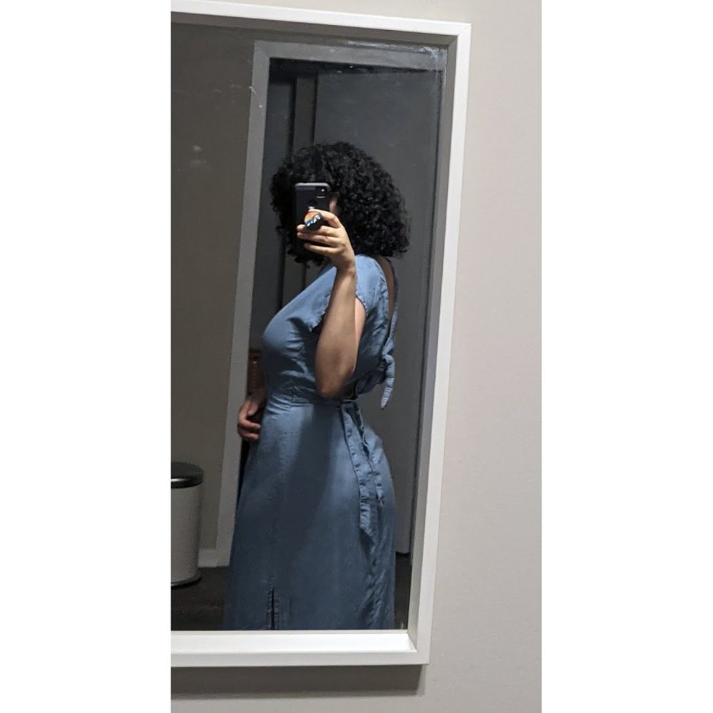 Zara Sleeveless Lyocell Denim Midi Dress